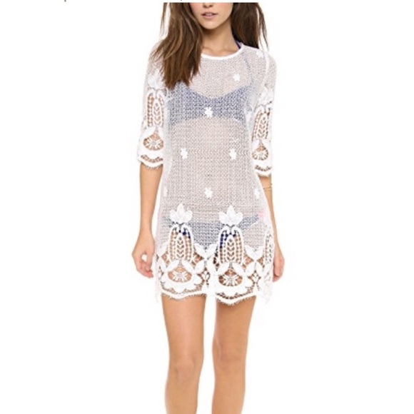 Miguelina White Lace Cover Up - Picture 1 of 10